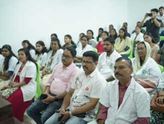 Healthcare professionals and pharmacists attending a pharmacy training session in South India